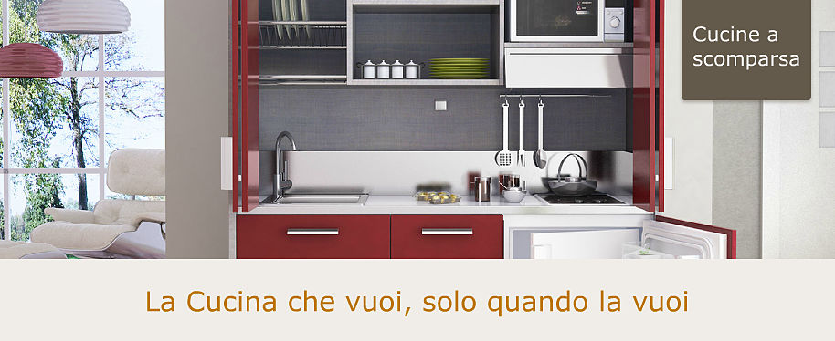 Cucine monoblocco a scomparsa